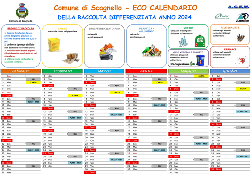 Eco Calendario Primo Semestre 2024
