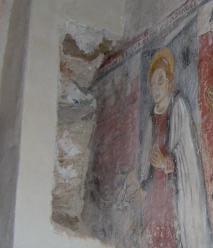 Particolare dell'affresco della Madonna